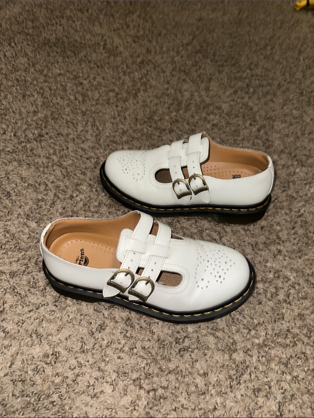 Dr. Martens Mary Jane White Leather Shoes